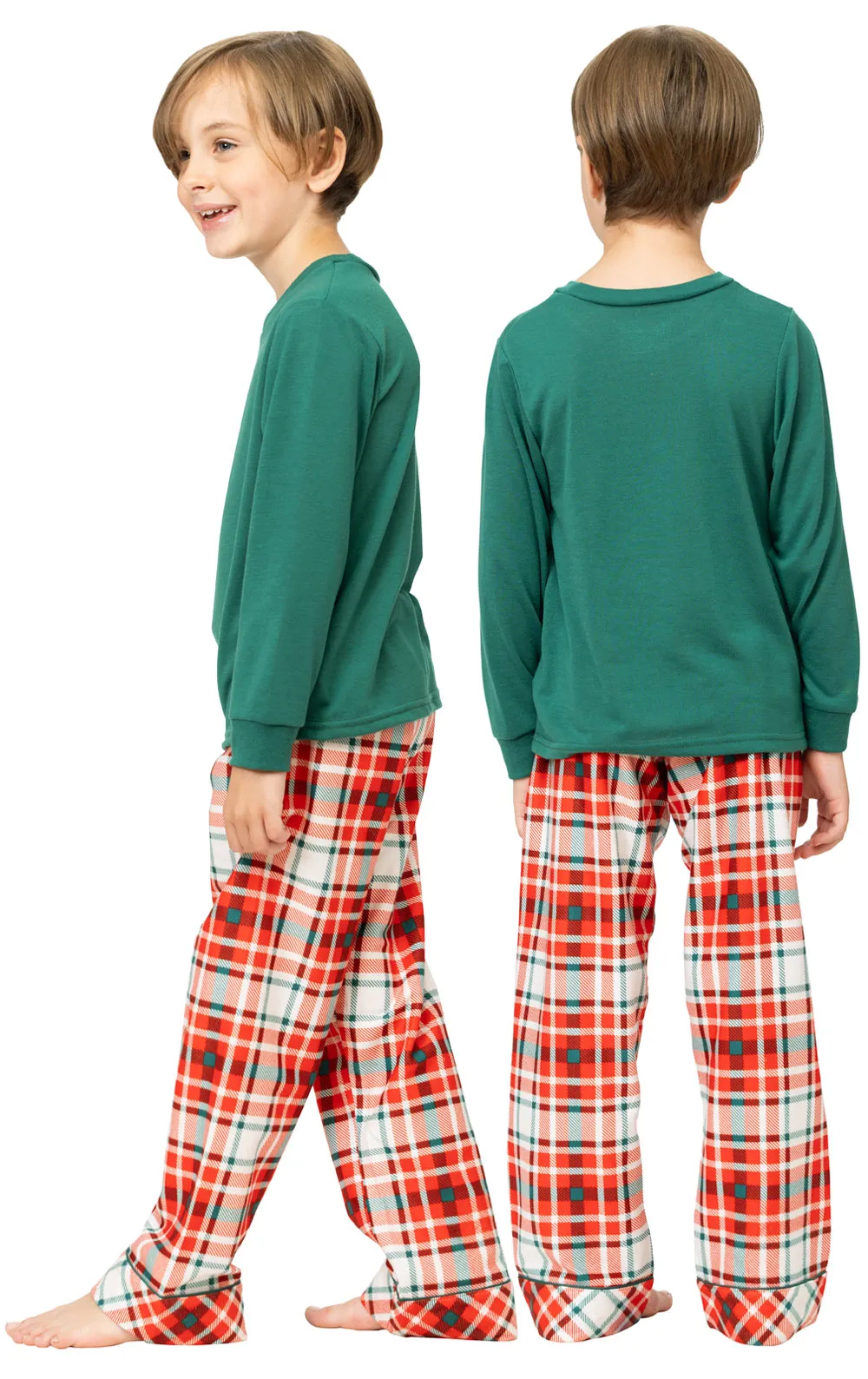 Modern Plaid Pullover Unisex Kids Pajamas