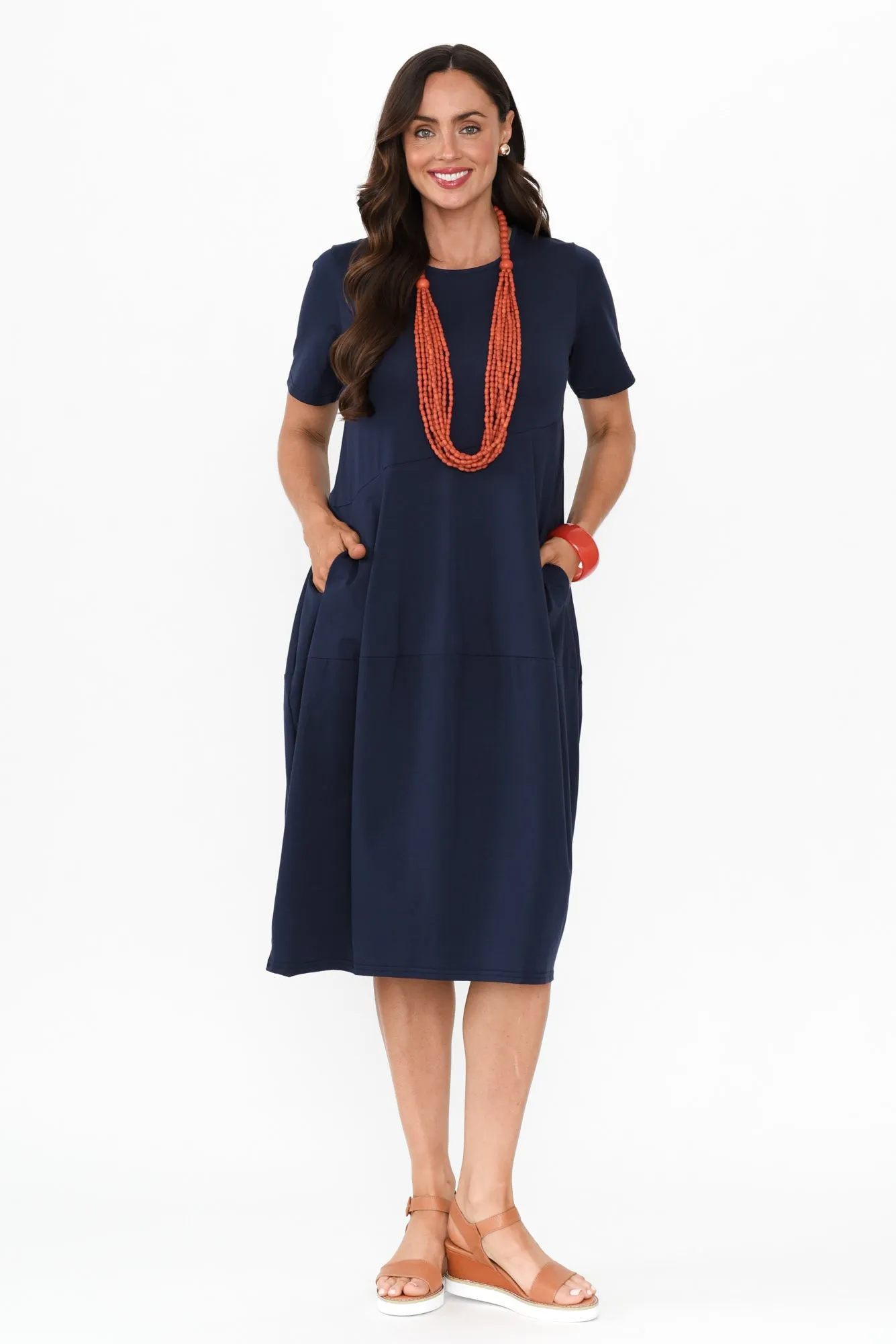 Morgan Indigo Diagonal Seam Dress