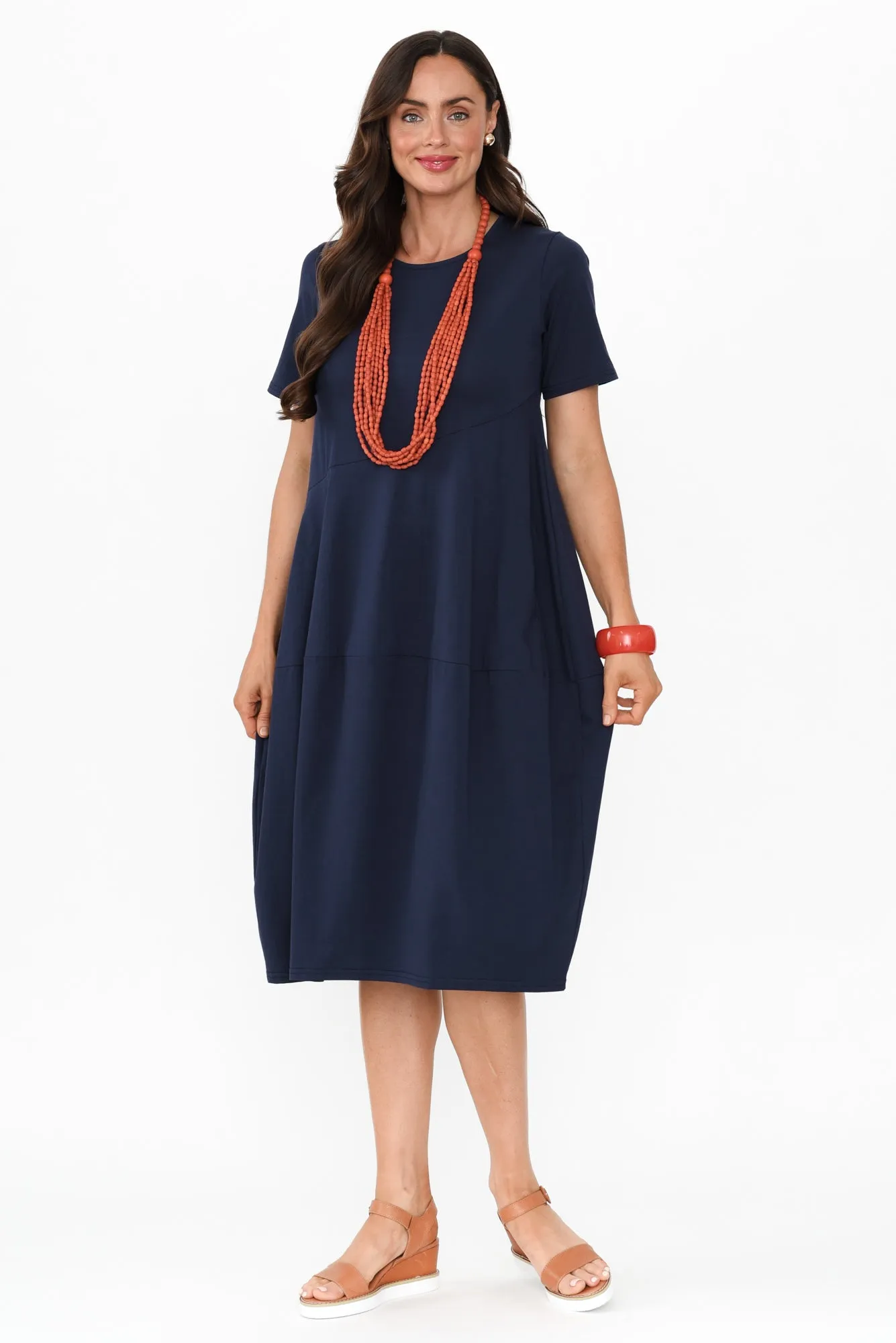 Morgan Indigo Diagonal Seam Dress