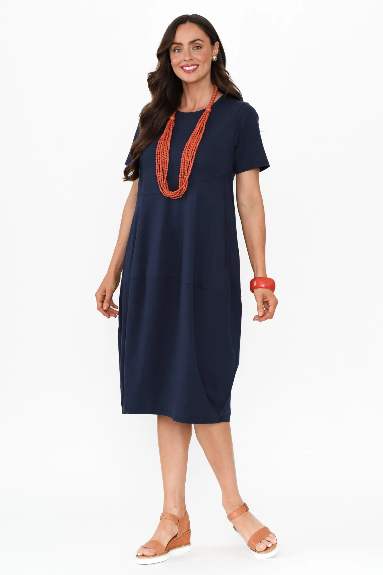 Morgan Indigo Diagonal Seam Dress