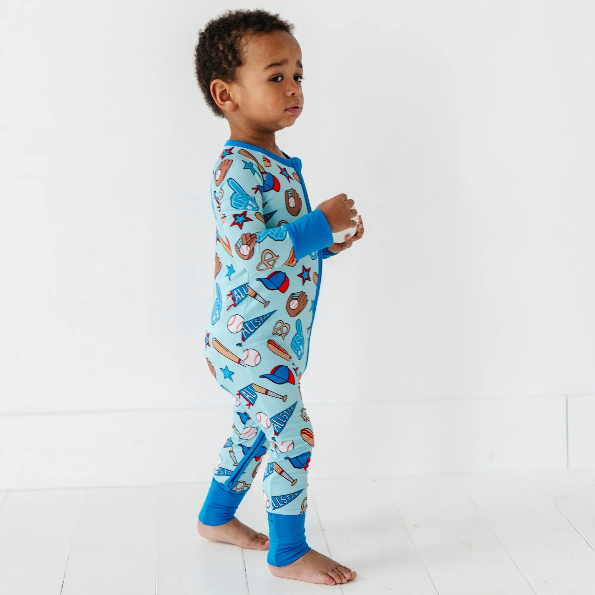 No Place Like Home Blue Baseball Convertible Footies