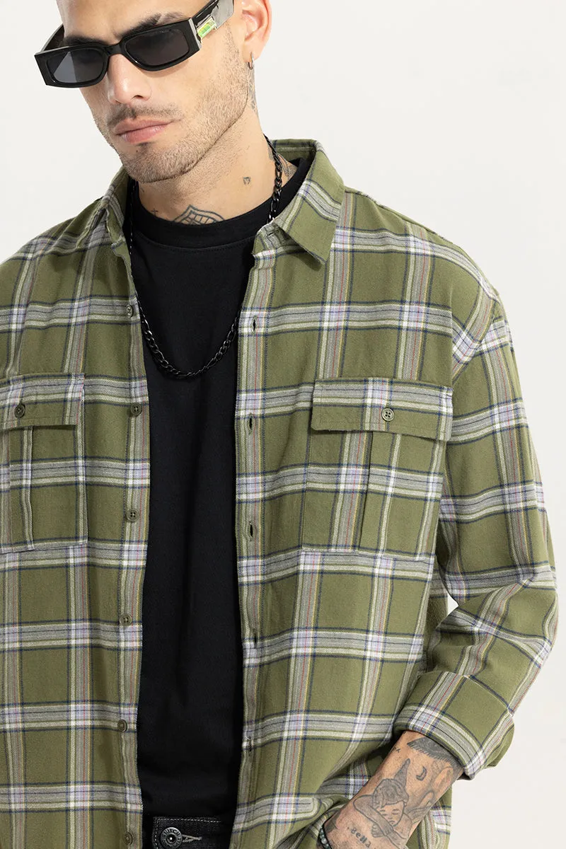 Oculus Check Green Oversized Shirt