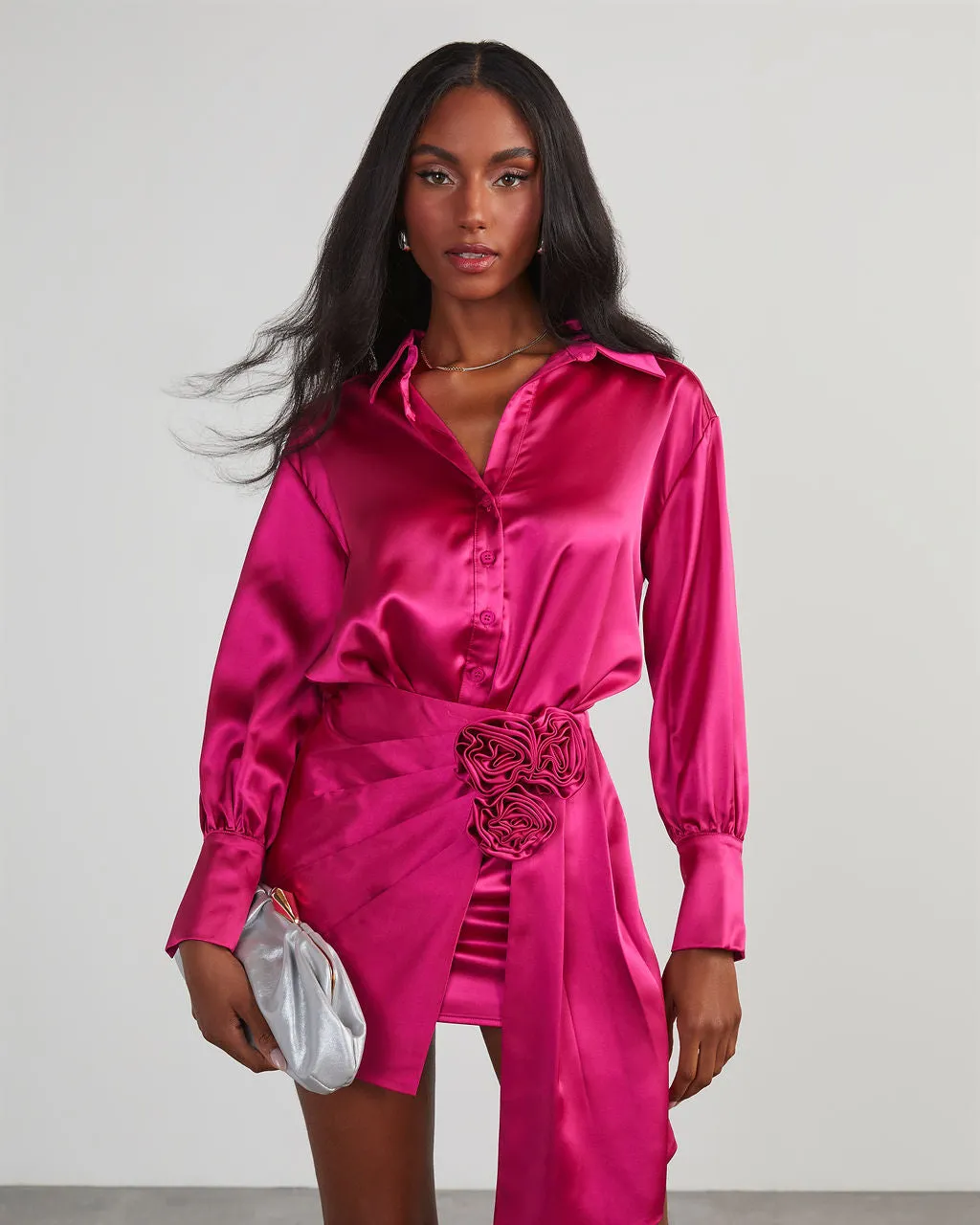 Office & After Dark Satin Button Up Bodysuit