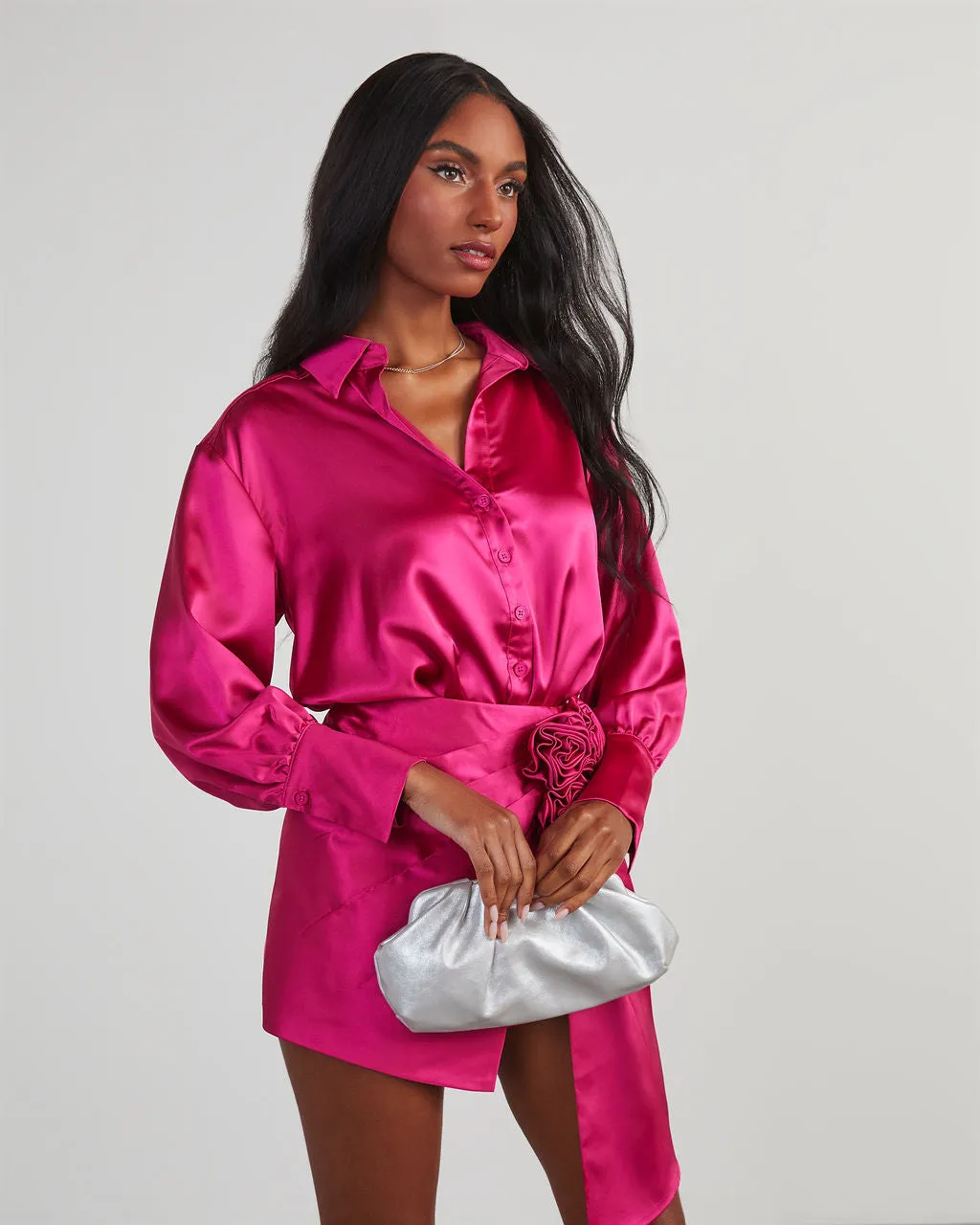 Office & After Dark Satin Button Up Bodysuit