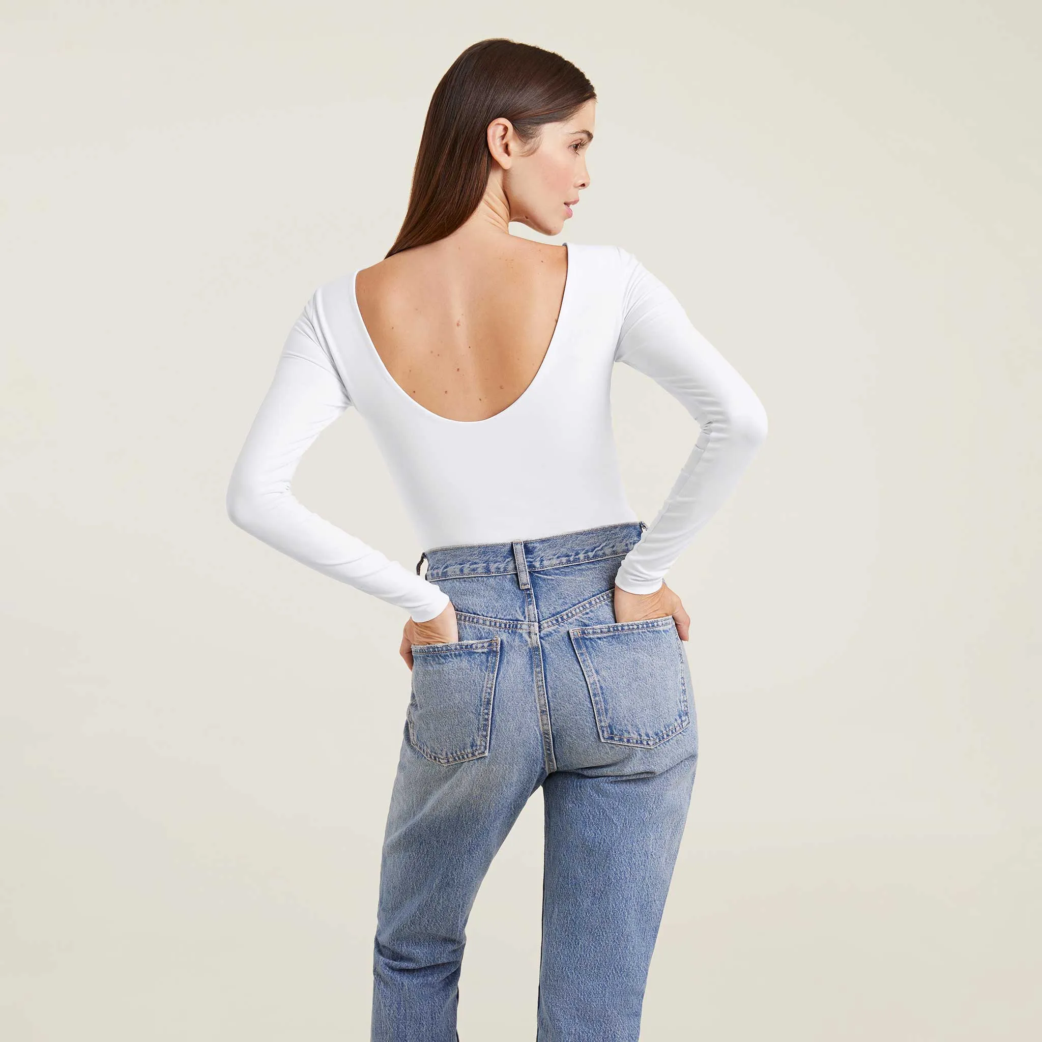 Open Back Bodysuit | White