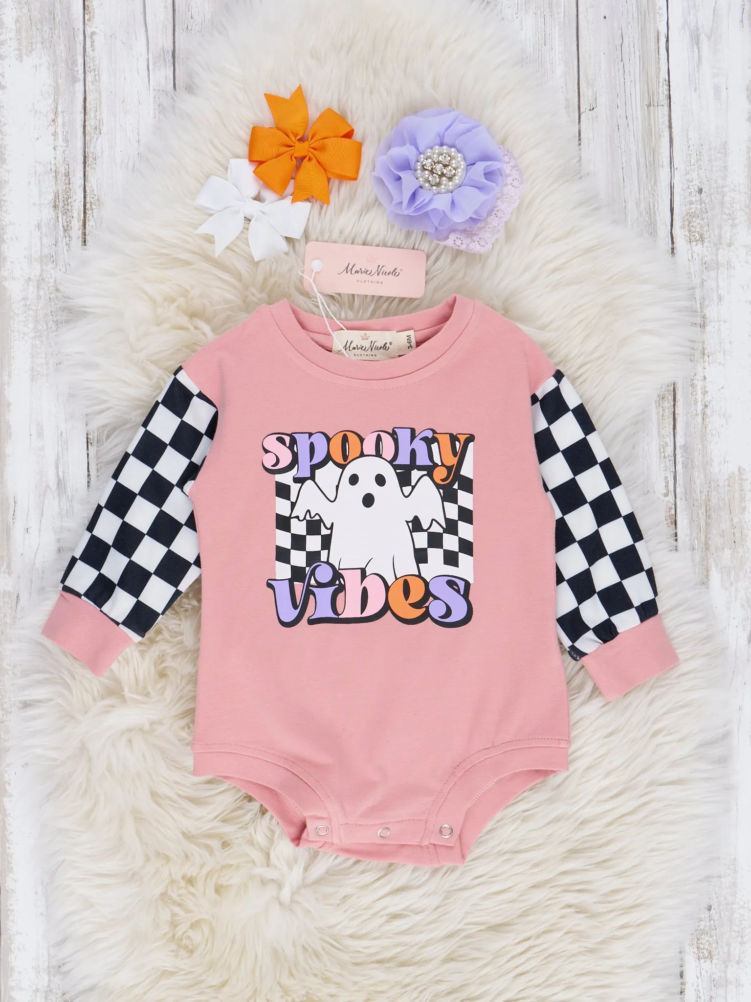 Pink Spooky Vibes Raglan Romper