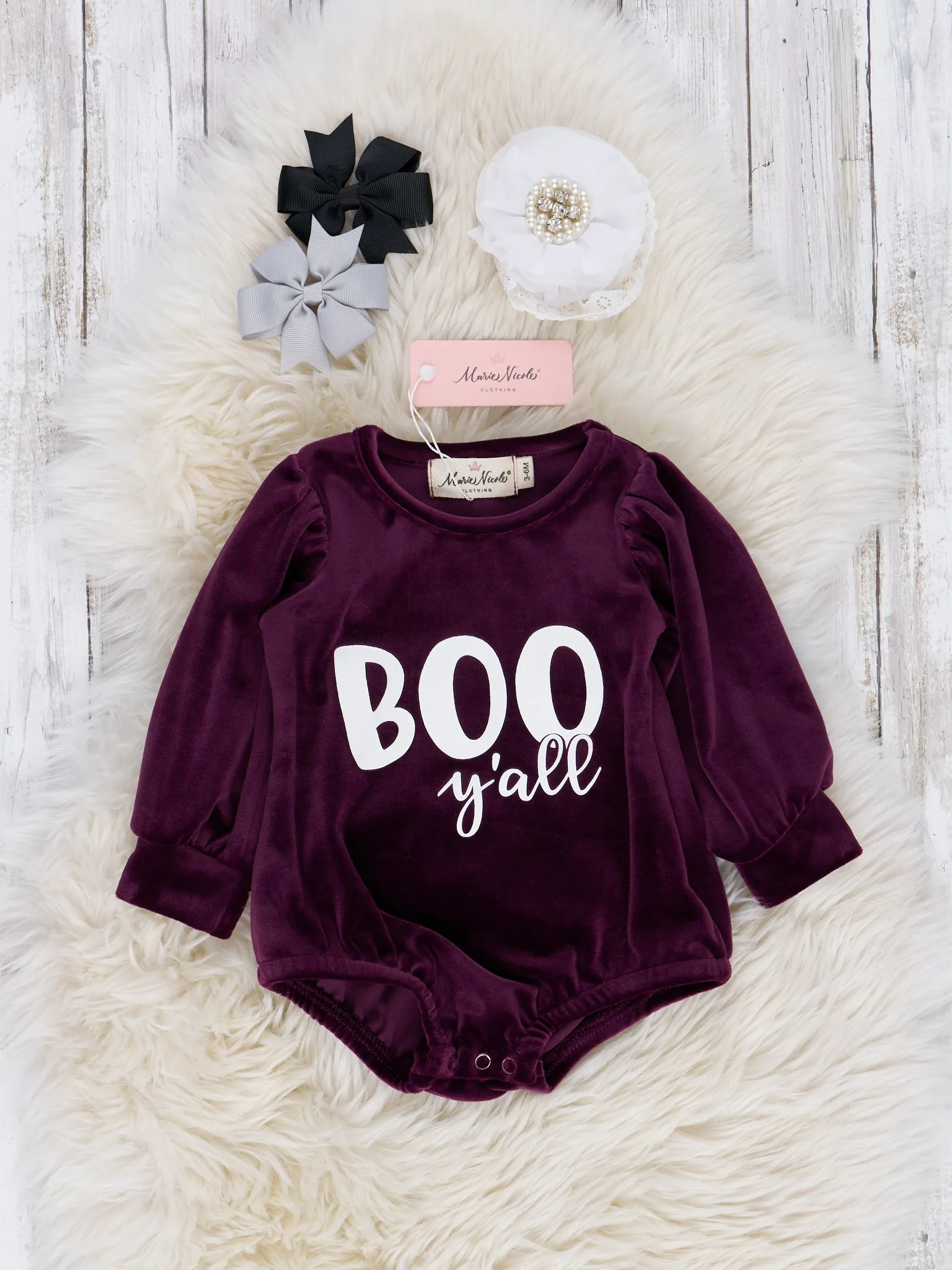 Purple Velvet Boo, Y'all Romper