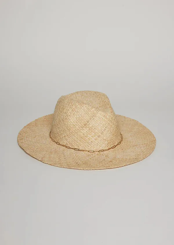 Quinn Rancher Hat - Natural with Gold Chain