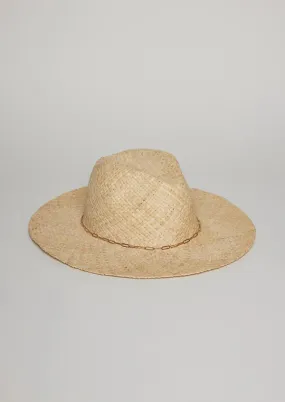 Quinn Rancher Hat - Natural with Gold Chain