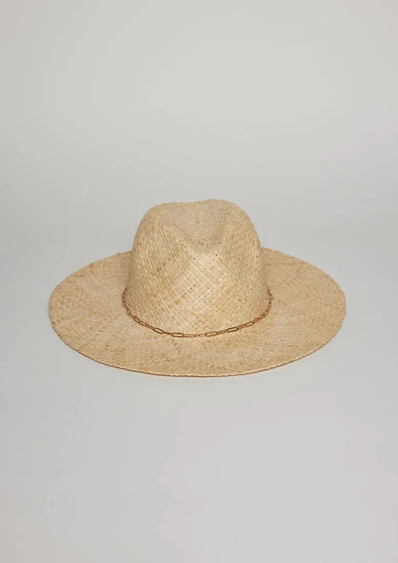 Quinn Rancher Hat - Natural with Gold Chain