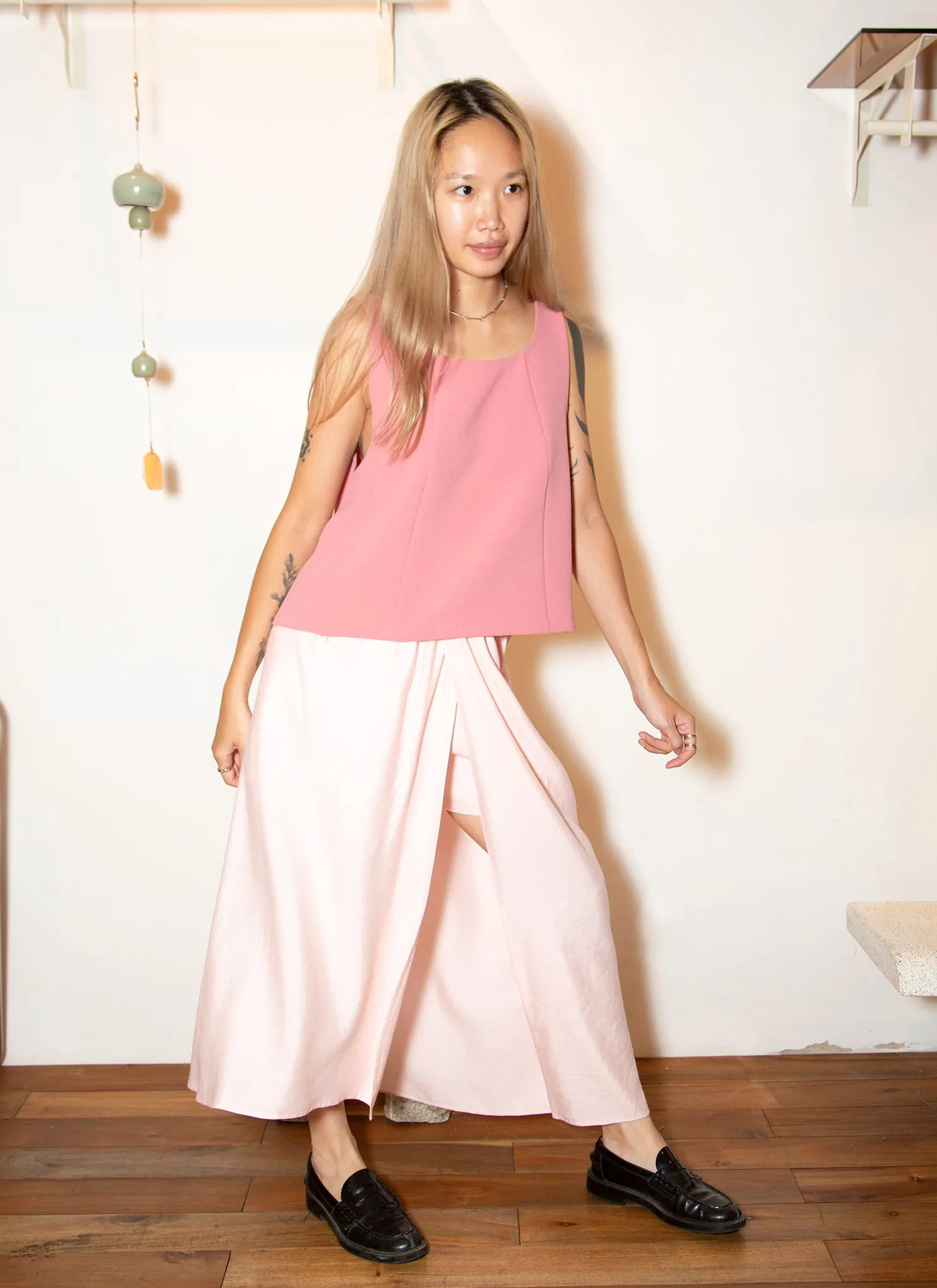 Rang Six-Panel Cropped Top - Sunset Pink