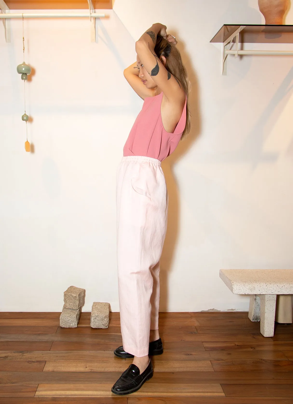 Rang Six-Panel Cropped Top - Sunset Pink