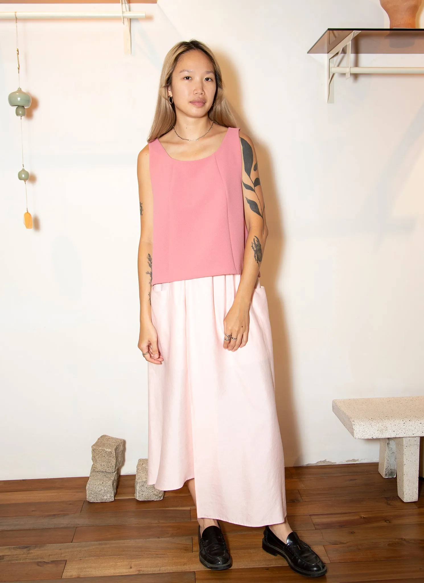 Rang Six-Panel Cropped Top - Sunset Pink