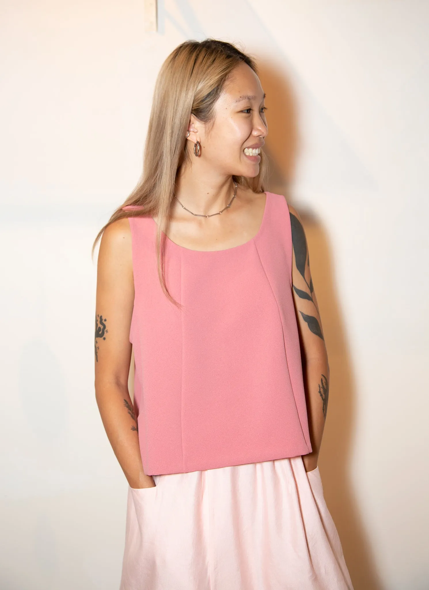 Rang Six-Panel Cropped Top - Sunset Pink