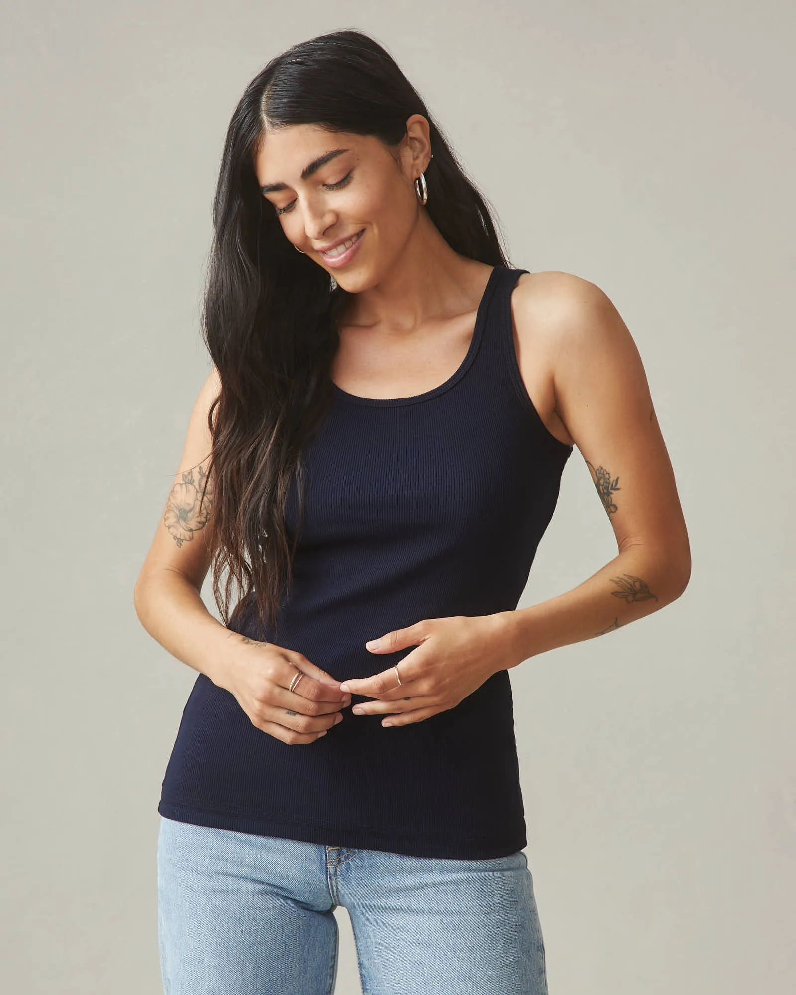 Rib Tank - Dress Navy