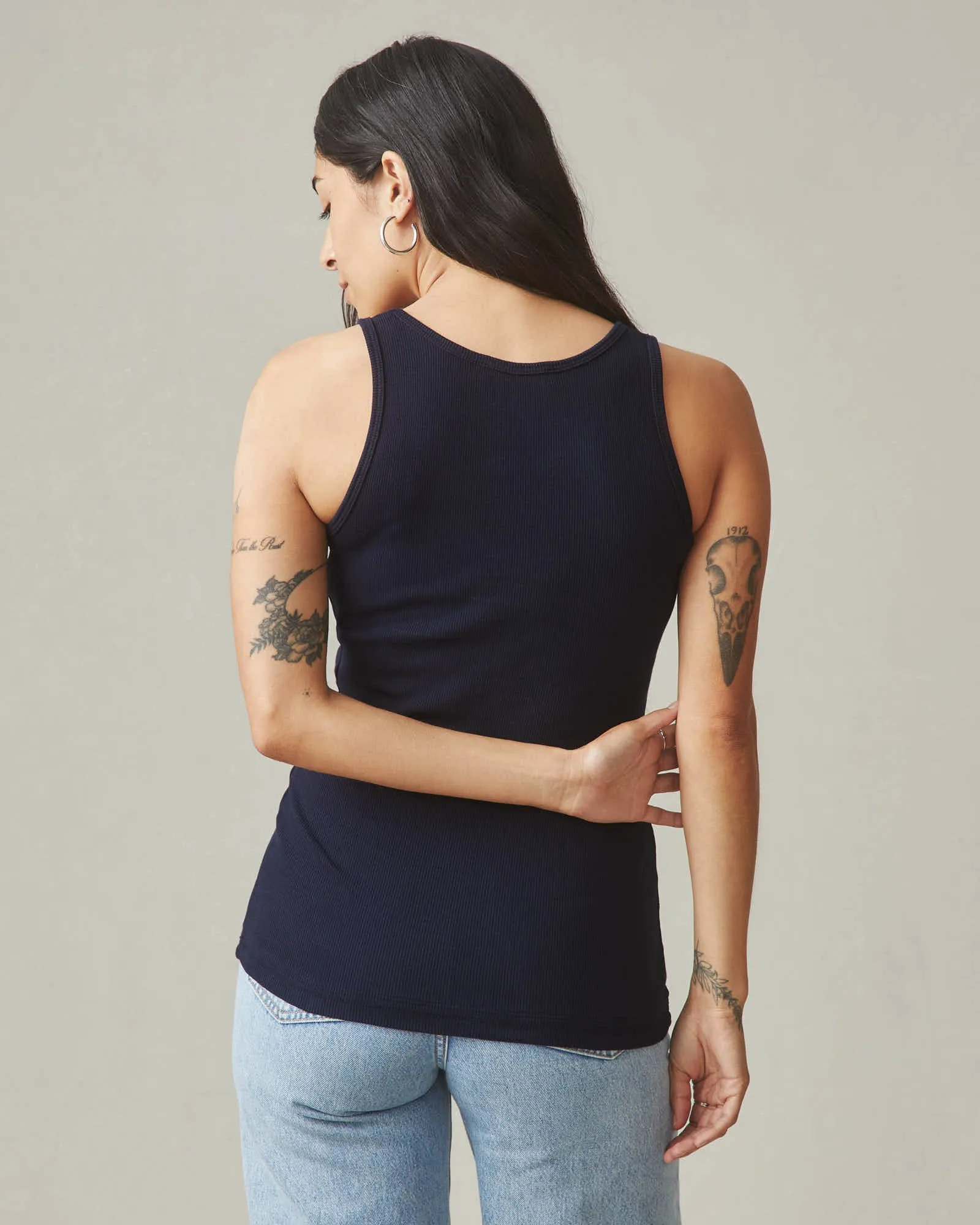 Rib Tank - Dress Navy