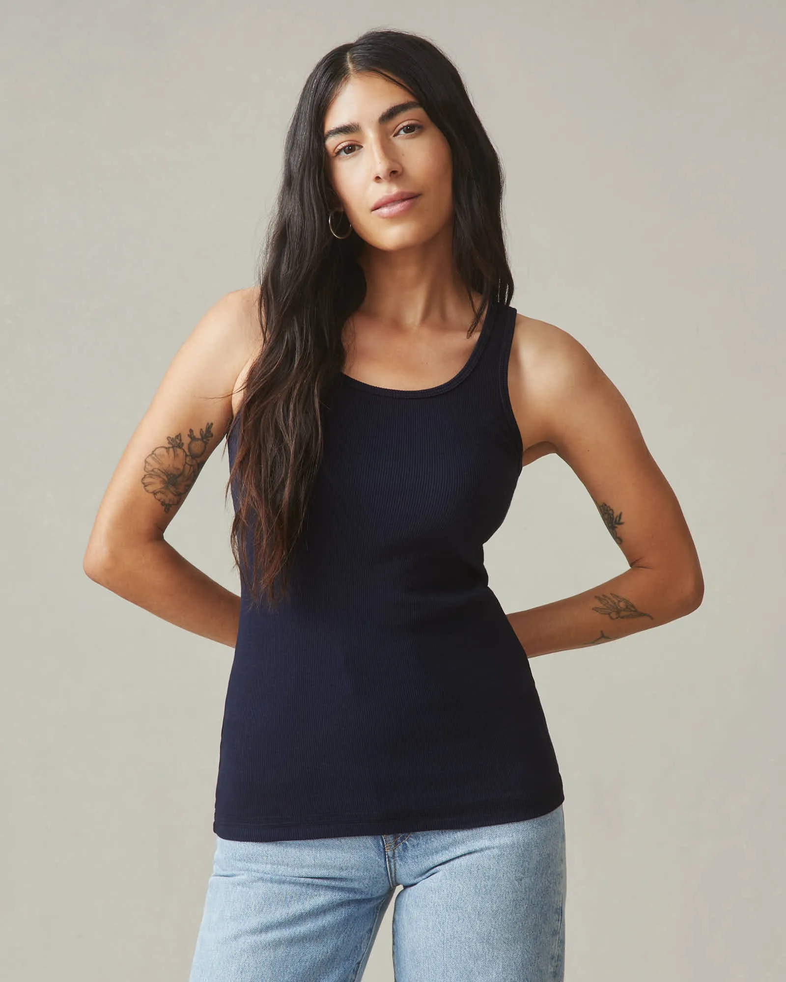 Rib Tank - Dress Navy