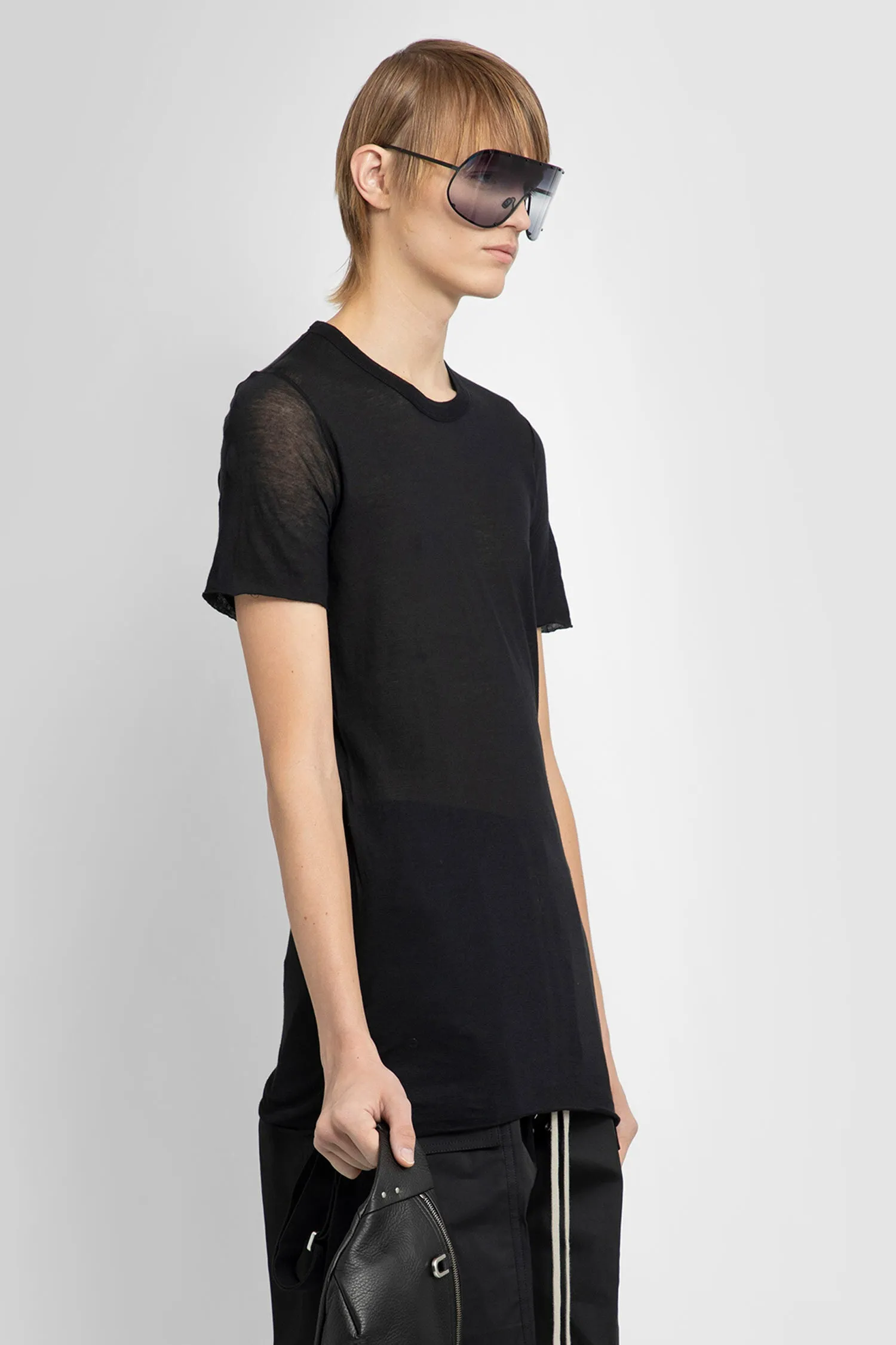 RICK OWENS MAN BLACK T-SHIRTS & TANK TOPS