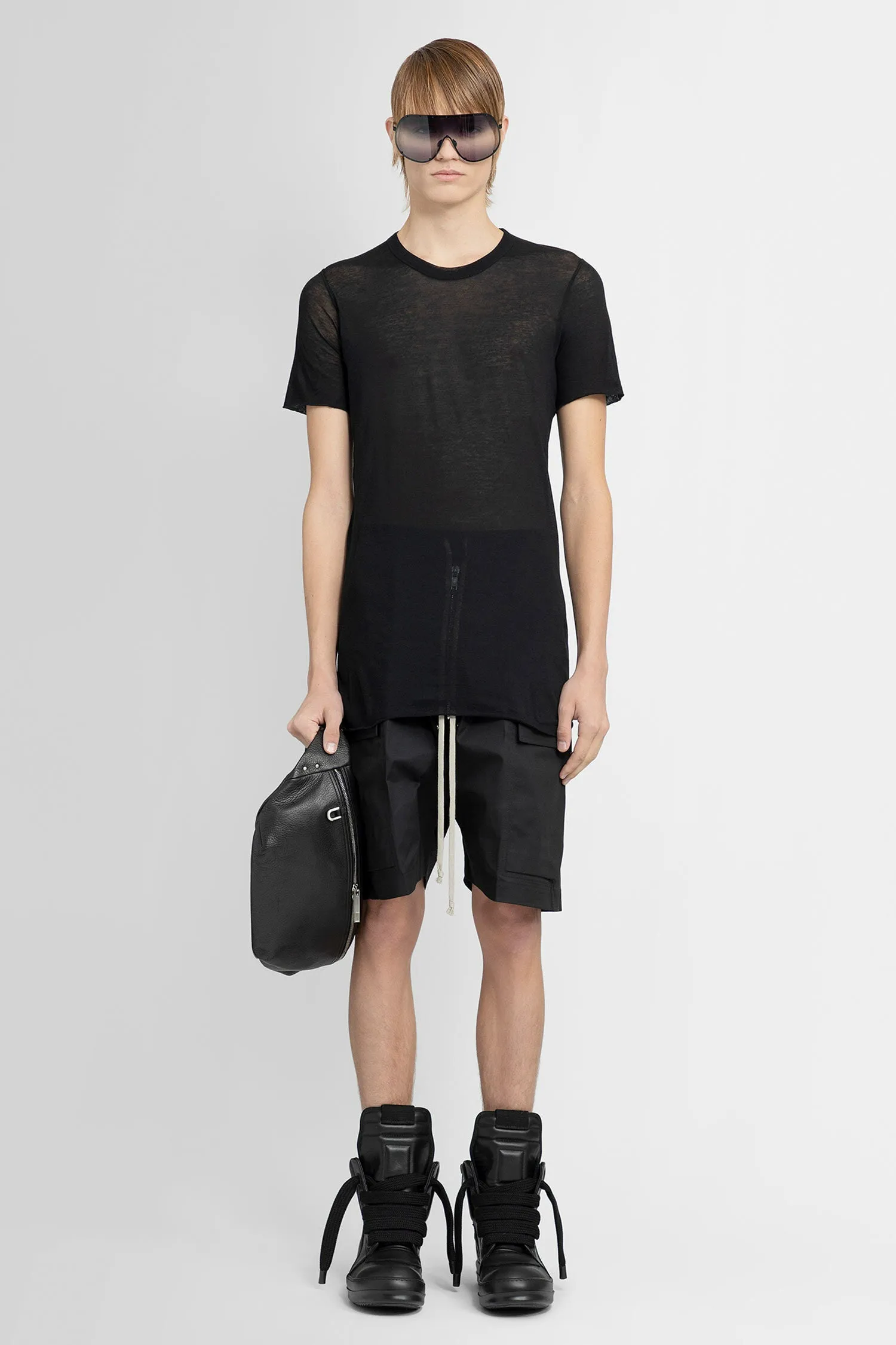 RICK OWENS MAN BLACK T-SHIRTS & TANK TOPS