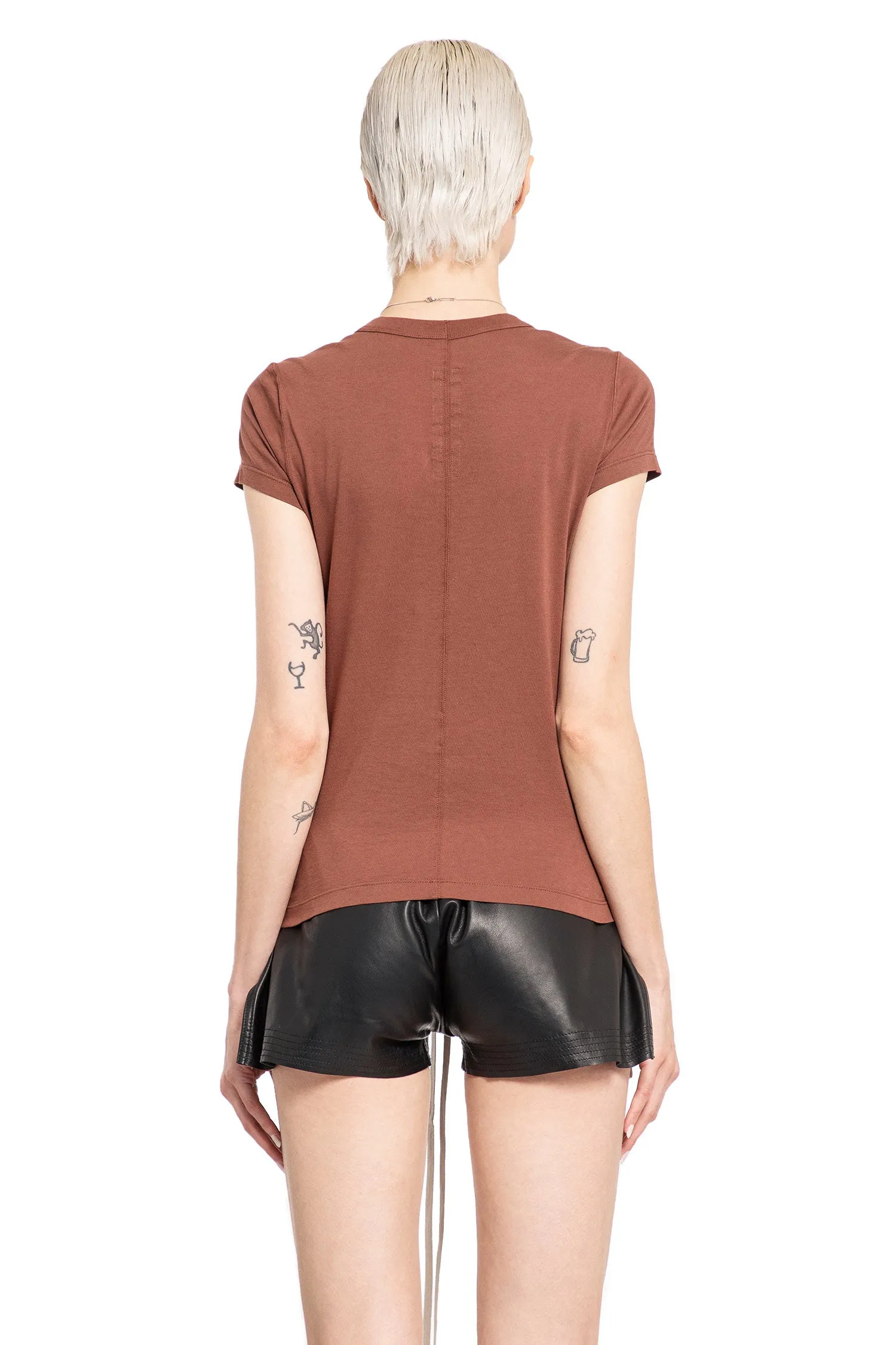 RICK OWENS WOMAN BROWN T-SHIRTS & TANK TOPS