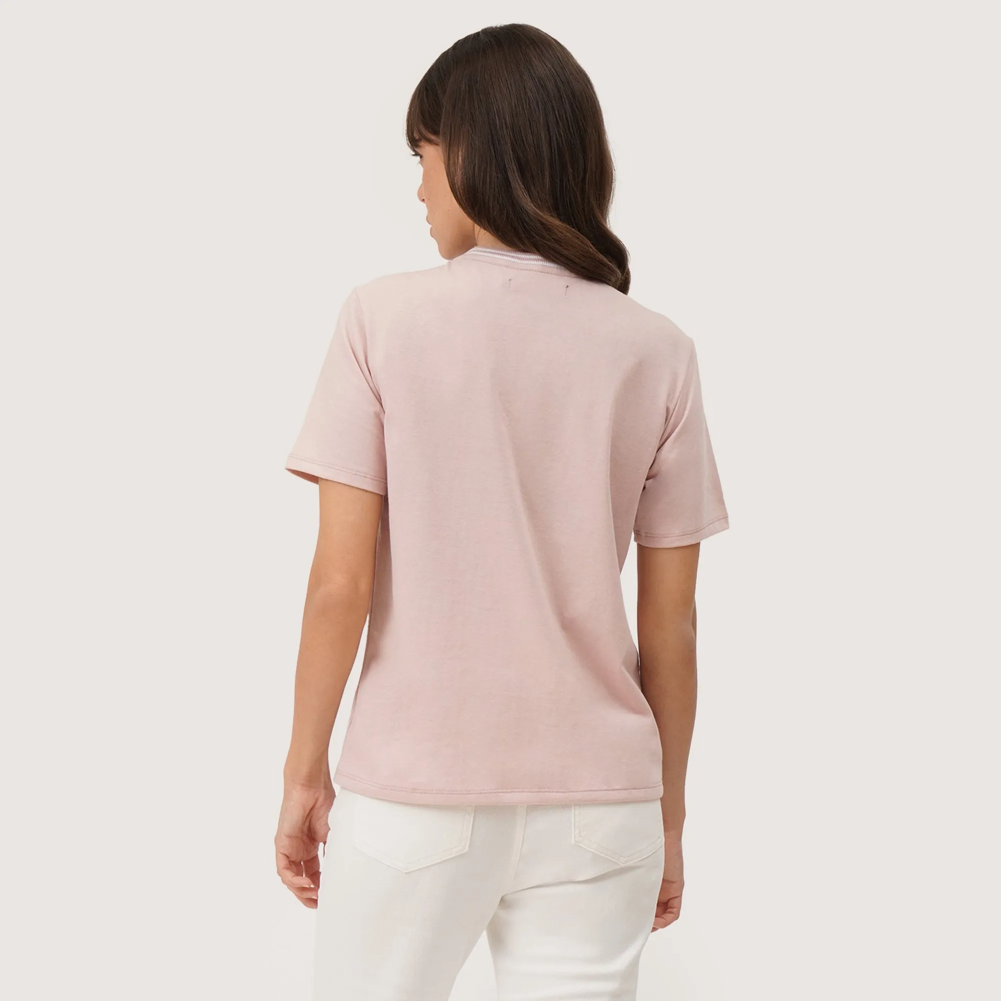 Round Neck T-Shirt With Tipping