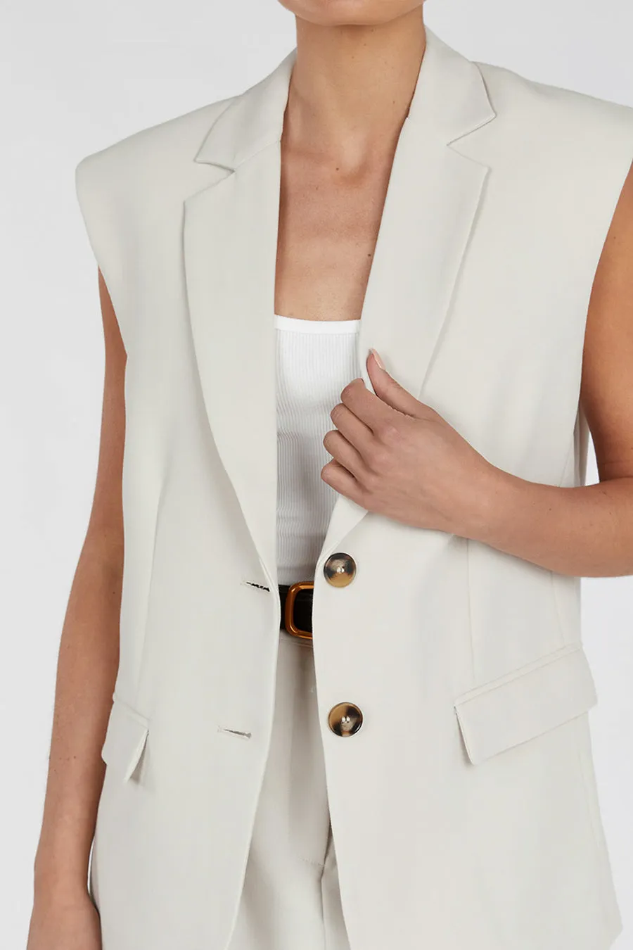 ROWAN BONE SLEEVELESS BLAZER