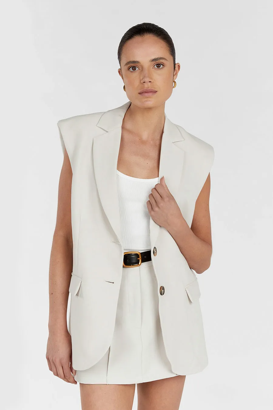 ROWAN BONE SLEEVELESS BLAZER