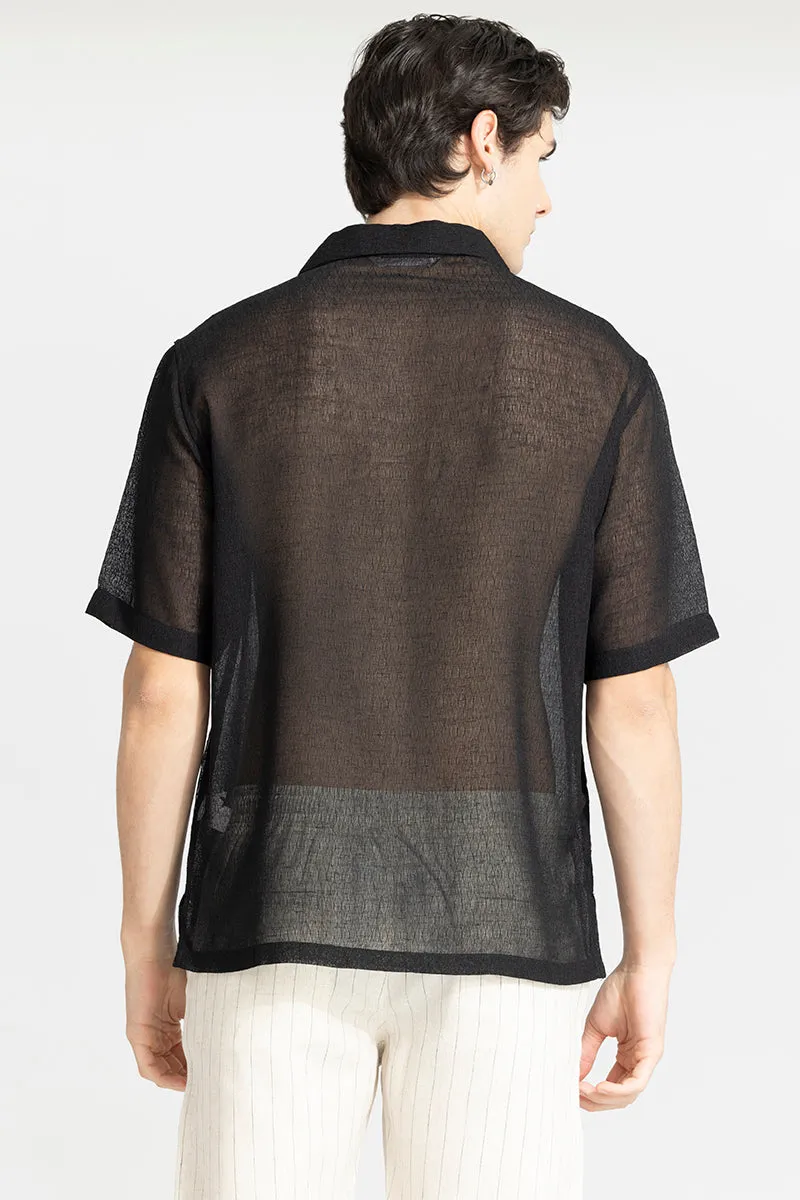 Sheer Mirage Black Oversized Shirt