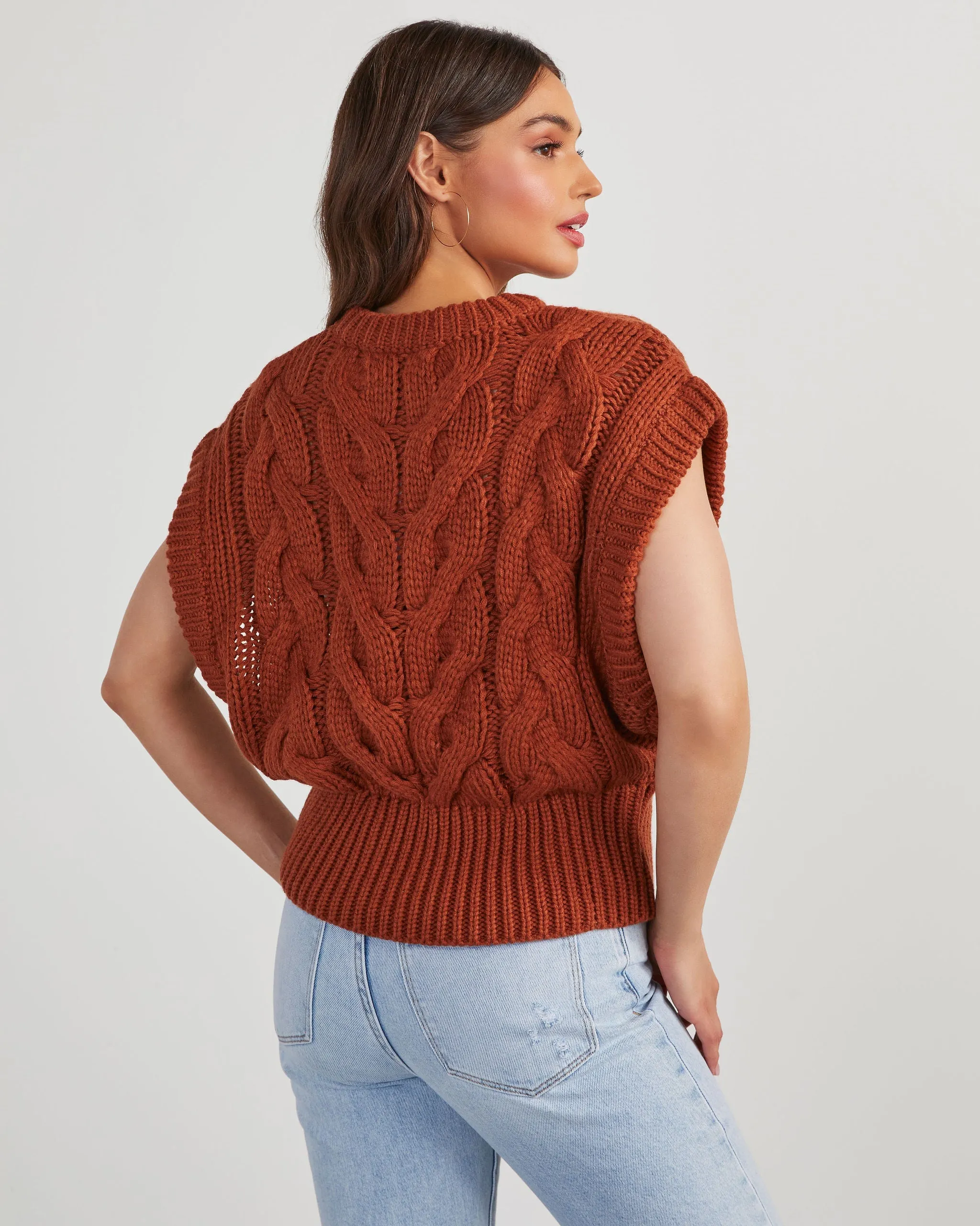 Sivan Cable Knit Sweater Vest