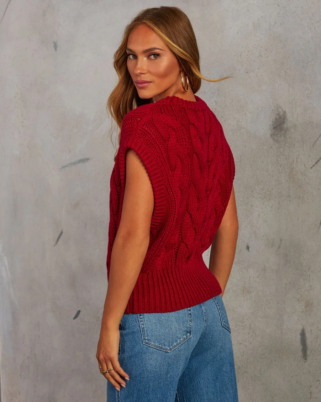 Sivan Cable Knit Sweater Vest