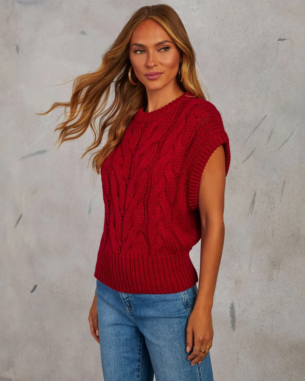 Sivan Cable Knit Sweater Vest