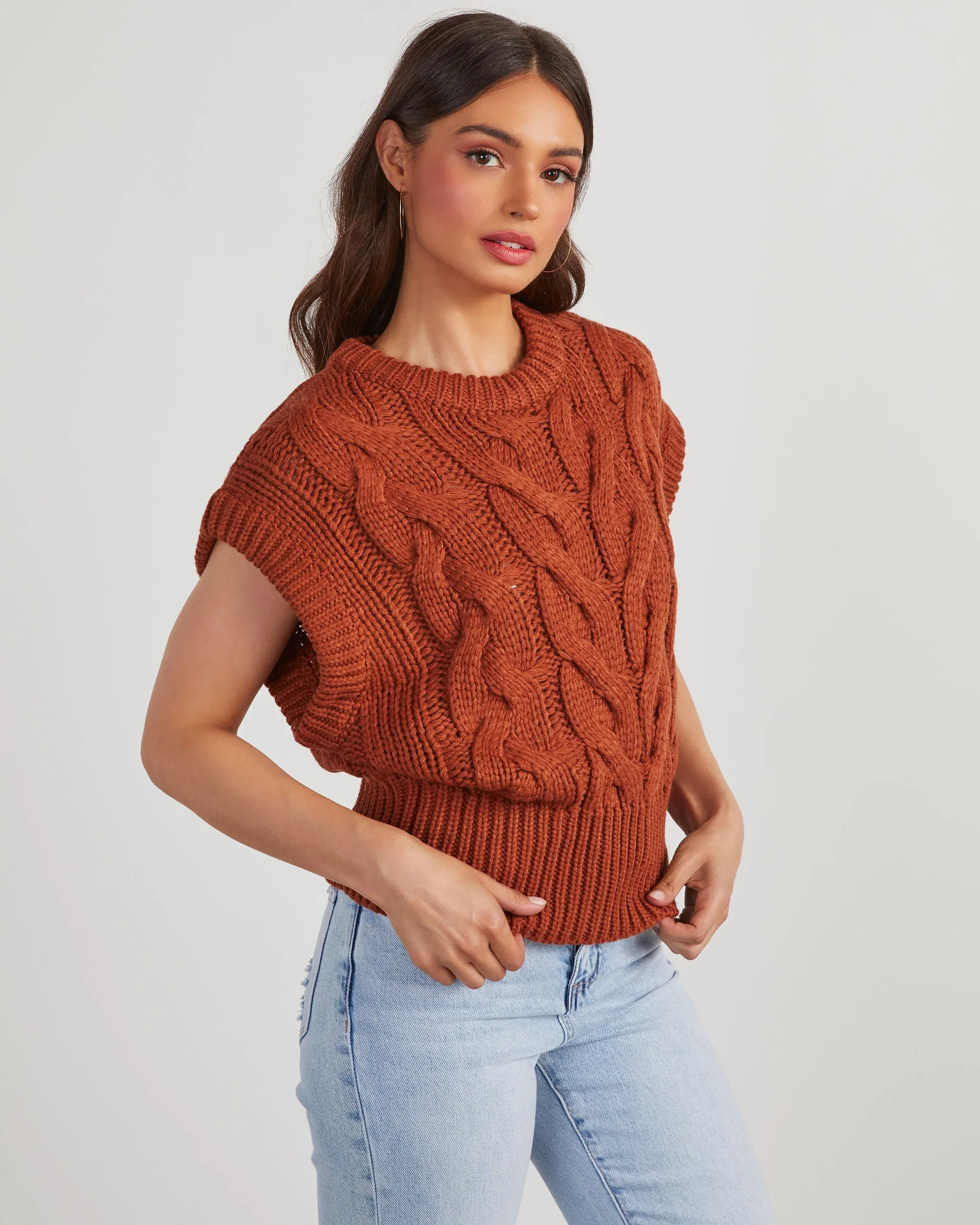 Sivan Cable Knit Sweater Vest