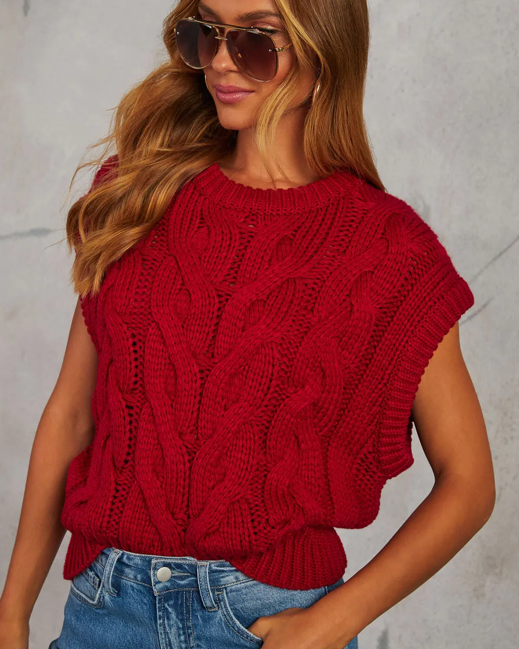 Sivan Cable Knit Sweater Vest