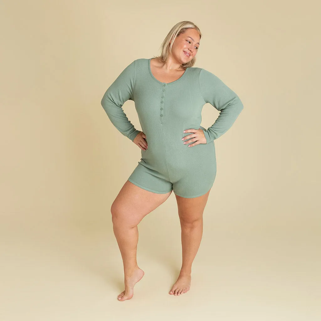 Soft Jade Women's Waffle Romper