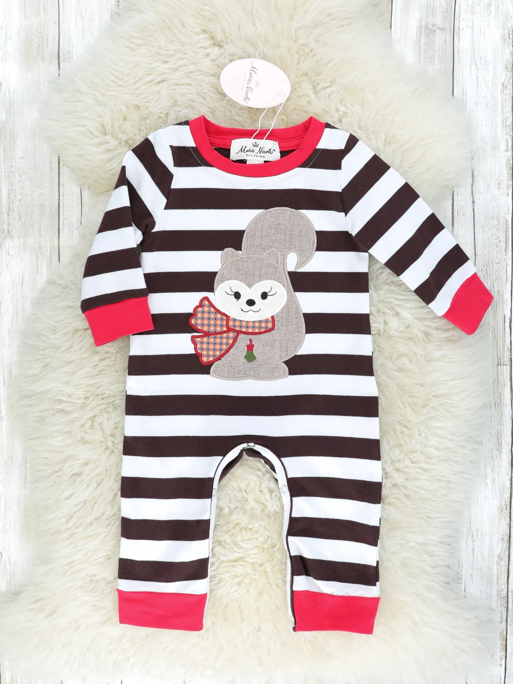 Striped Squirrel Romper