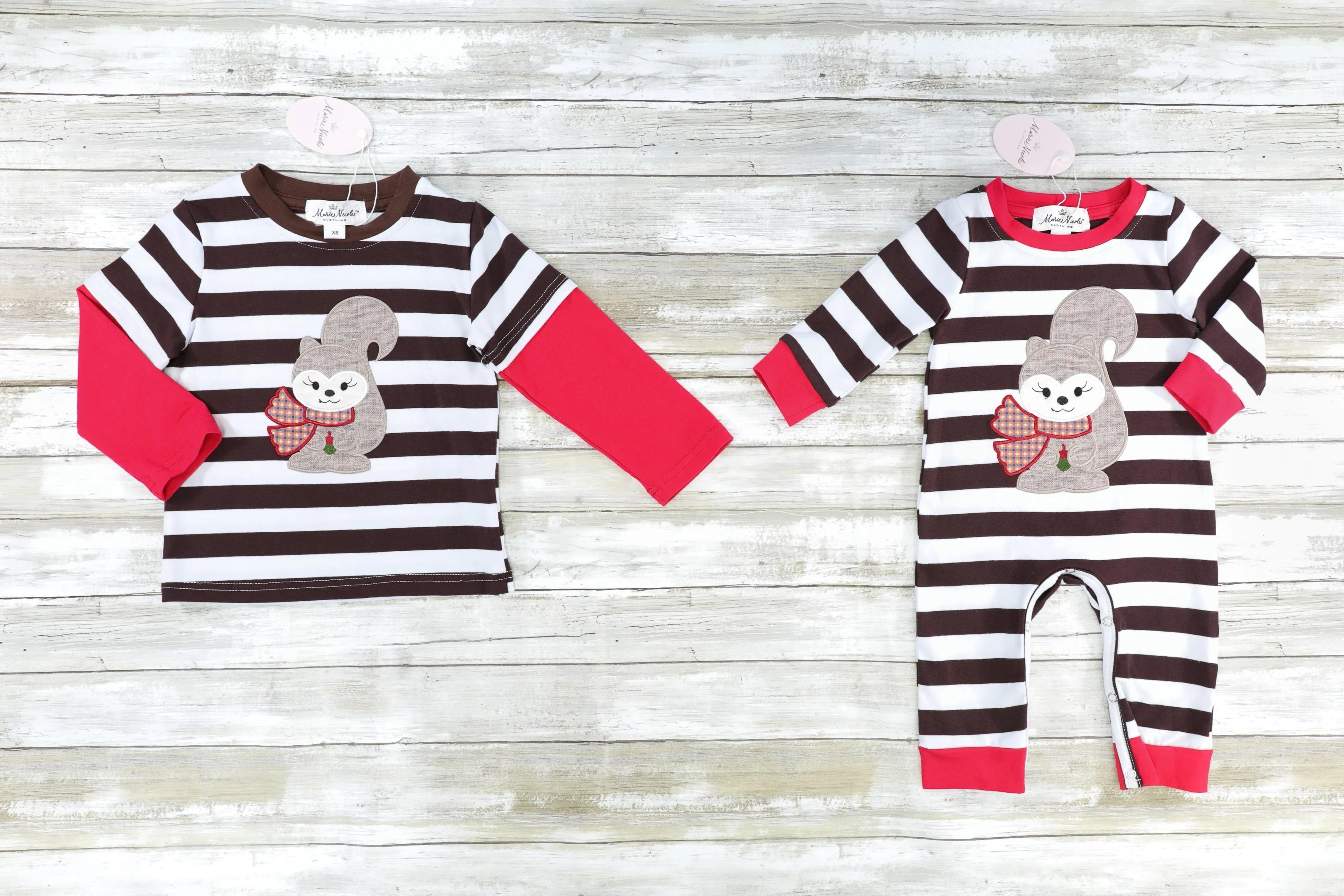 Striped Squirrel Romper