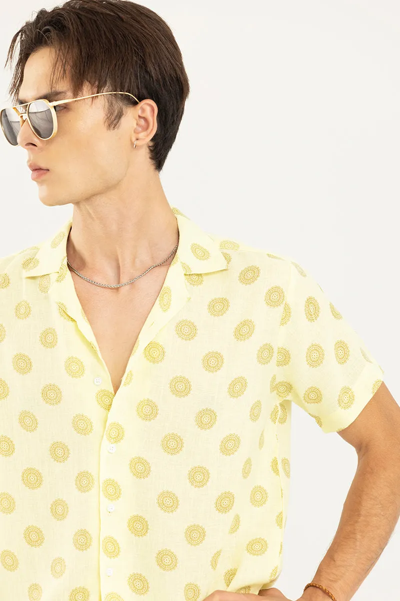 Traditional Circle Yellow Linen Shirt