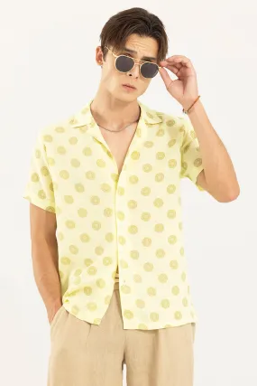 Traditional Circle Yellow Linen Shirt