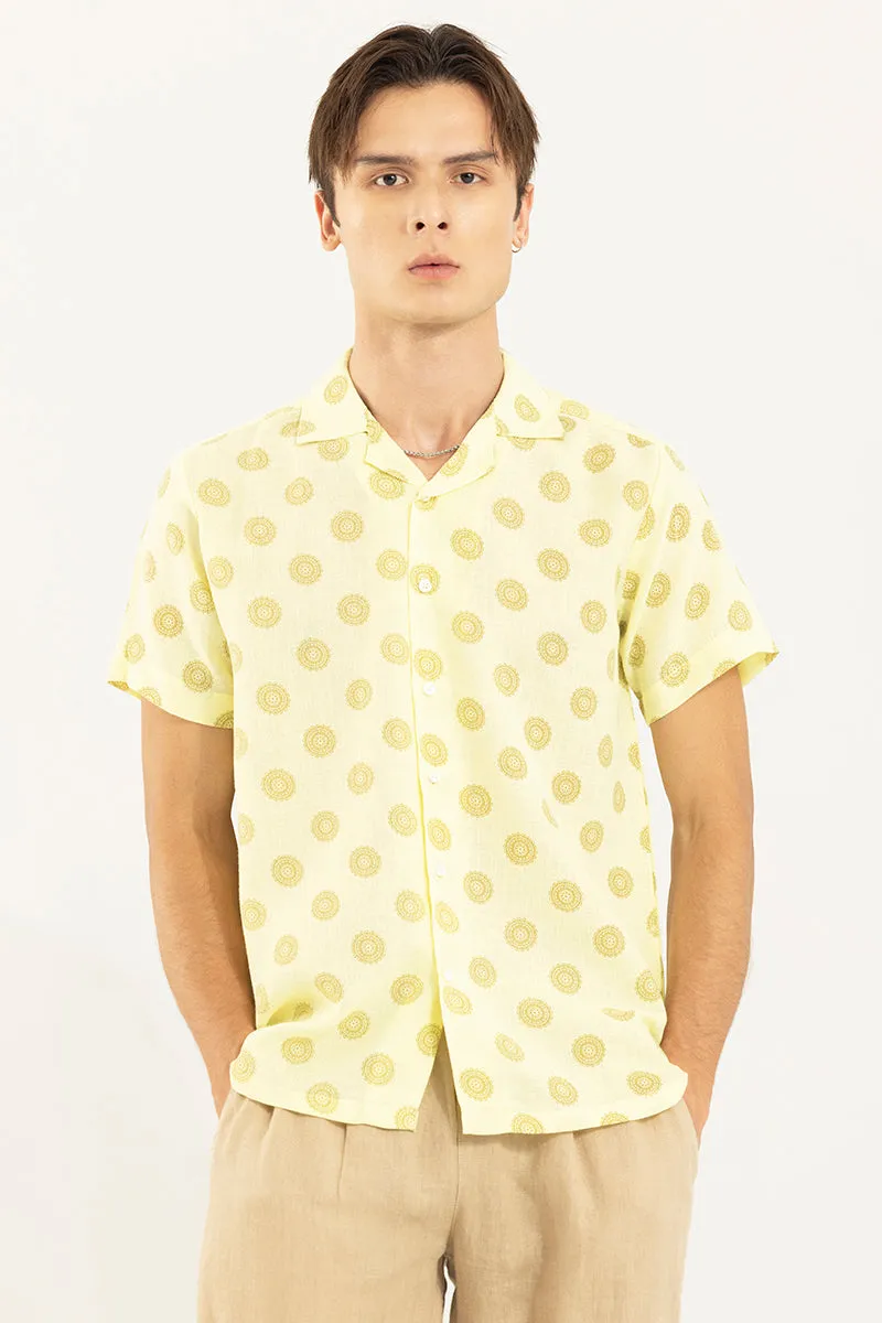 Traditional Circle Yellow Linen Shirt