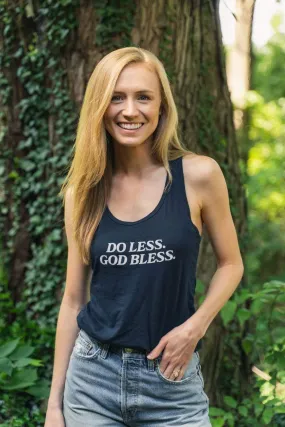 Trey Kennedy Do Less God Bless Women's Navy Tank Top