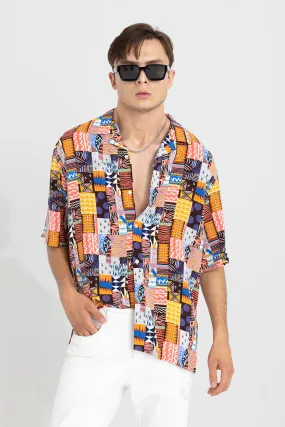 Tribix Orange Oversized Shirt