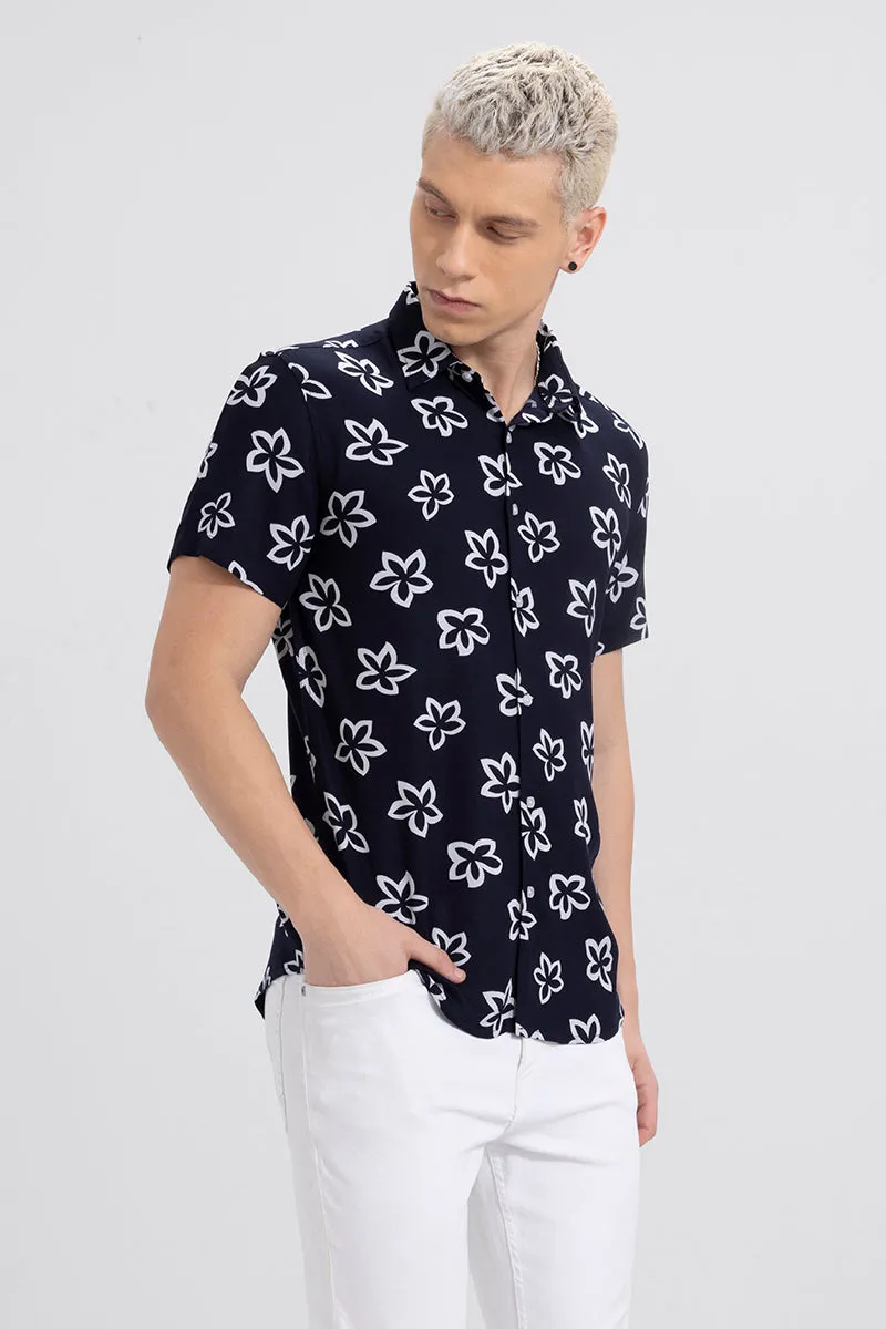 Twig Flower Black Shirt