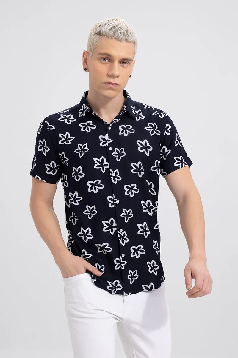 Twig Flower Black Shirt