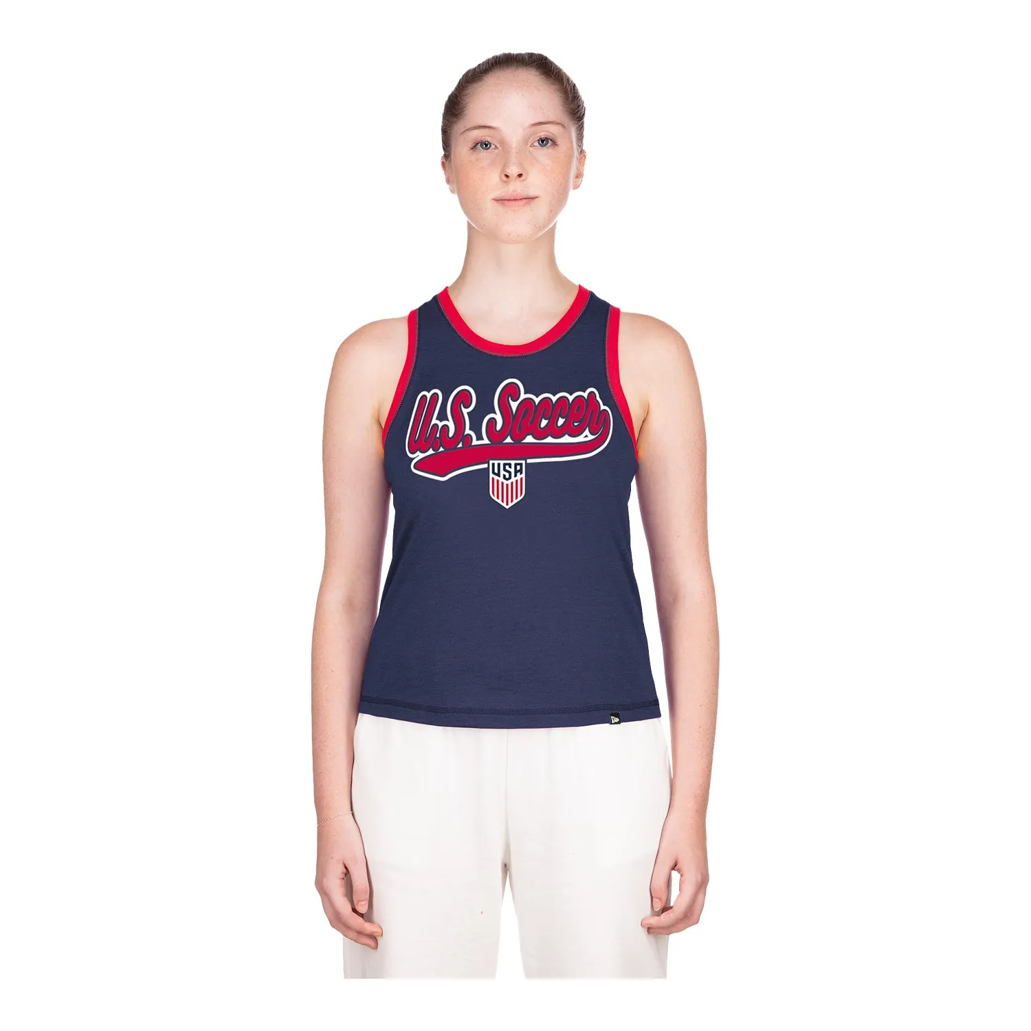 Women's New Era USMNT Navy Heathered Tank