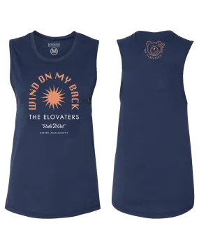 Women's Wind On My Back Muscle Tank (Navy)